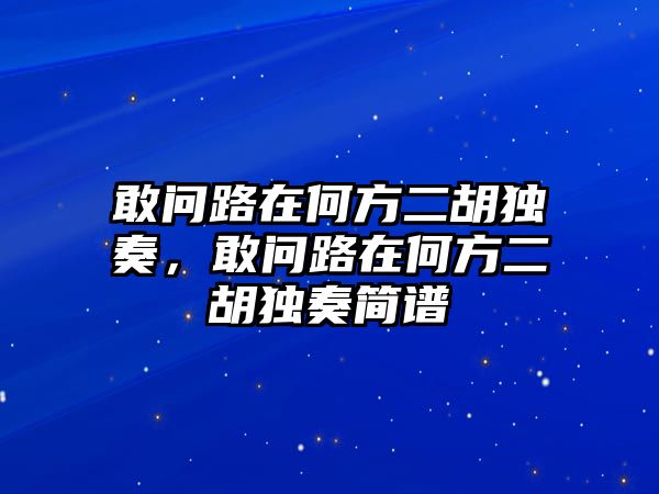 敢問路在何方二胡獨奏，敢問路在何方二胡獨奏簡譜