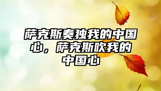 薩克斯奏獨(dú)我的中國(guó)心，薩克斯吹我的中國(guó)心