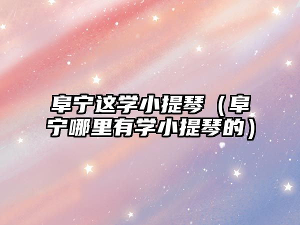 阜寧這學小提琴（阜寧哪里有學小提琴的）