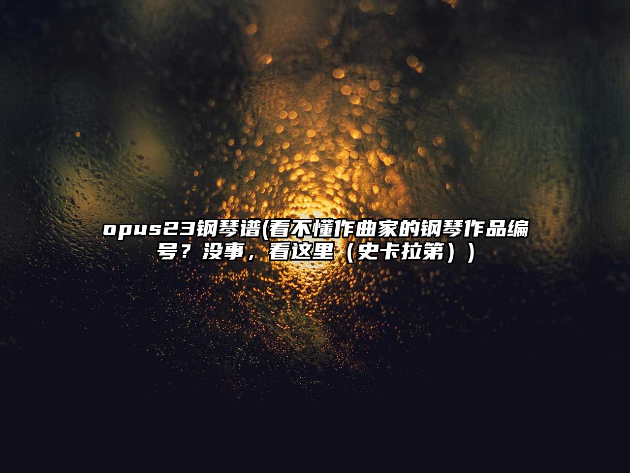 opus23鋼琴譜(看不懂作曲家的鋼琴作品編號？沒事，看這里（史卡拉第）)