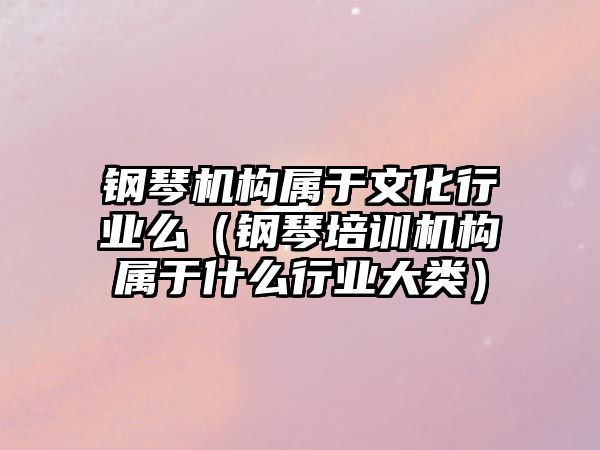 鋼琴機構屬于文化行業么（鋼琴培訓機構屬于什么行業大類）