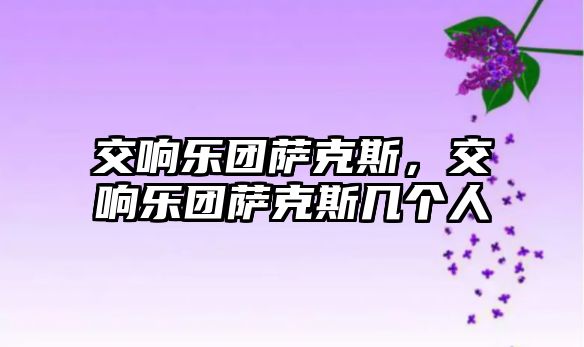 交響樂團薩克斯，交響樂團薩克斯幾個人