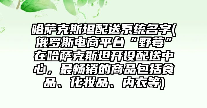 哈薩克斯坦配送系統名字(俄羅斯電商平臺“野莓”在哈薩克斯坦開設配送中心，最暢銷的商品包括食品、化妝品、內衣等)