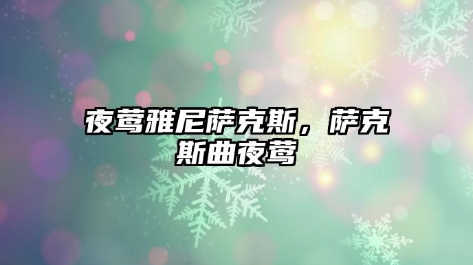 夜鶯雅尼薩克斯，薩克斯曲夜鶯