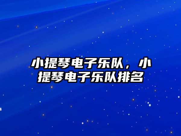 小提琴電子樂隊，小提琴電子樂隊排名