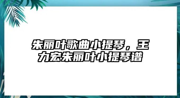 朱麗葉歌曲小提琴，王力宏朱麗葉小提琴譜