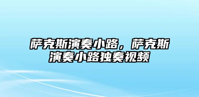 薩克斯演奏小路，薩克斯演奏小路獨奏視頻