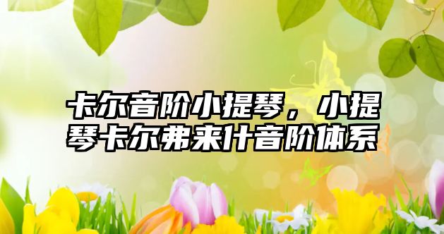 卡爾音階小提琴，小提琴卡爾弗來什音階體系