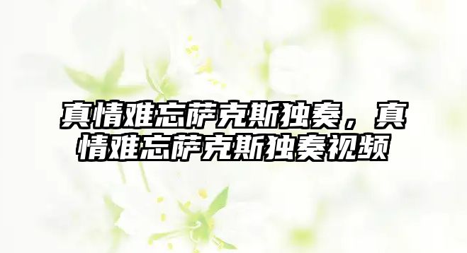 真情難忘薩克斯獨奏，真情難忘薩克斯獨奏視頻