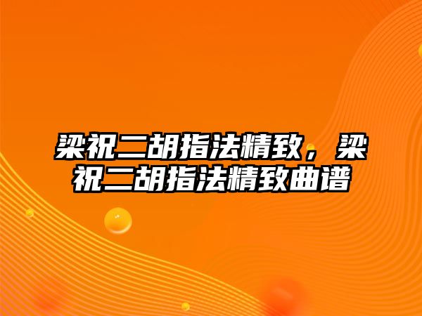 梁祝二胡指法精致，梁祝二胡指法精致曲譜