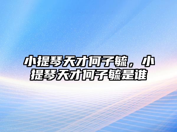 小提琴天才何子毓，小提琴天才何子毓是誰