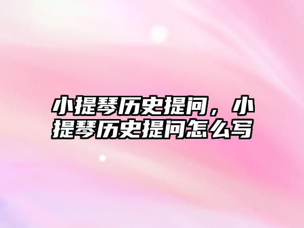 小提琴歷史提問，小提琴歷史提問怎么寫