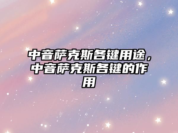 中音薩克斯各鍵用途，中音薩克斯各鍵的作用