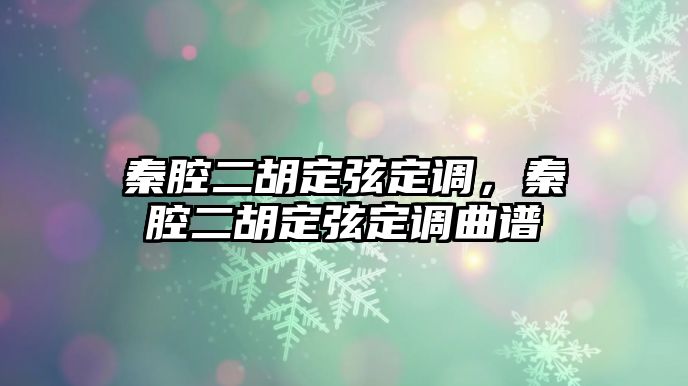 秦腔二胡定弦定調，秦腔二胡定弦定調曲譜