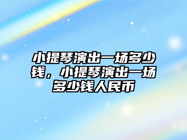 小提琴演出一場多少錢，小提琴演出一場多少錢人民幣