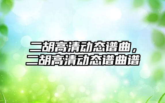 二胡高清動態譜曲，二胡高清動態譜曲譜