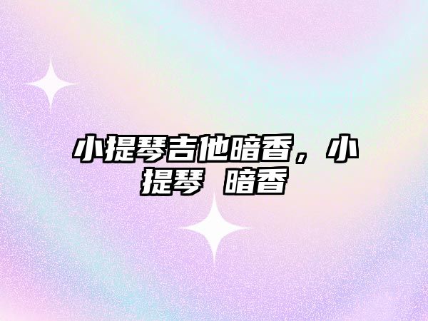 小提琴吉他暗香，小提琴 暗香