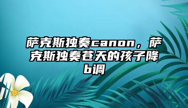 薩克斯獨(dú)奏canon，薩克斯獨(dú)奏蒼天的孩子降b調(diào)