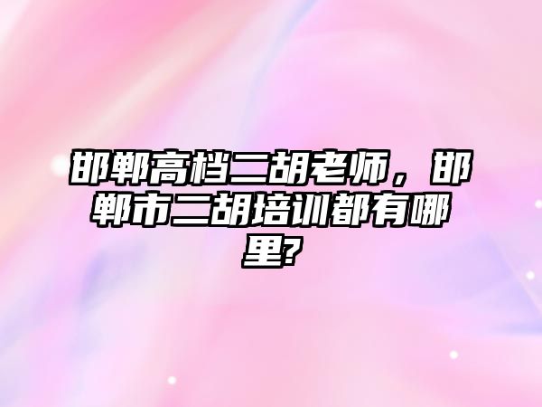 邯鄲高檔二胡老師，邯鄲市二胡培訓都有哪里?