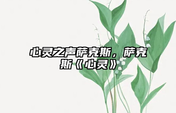 心靈之聲薩克斯，薩克斯《心靈》