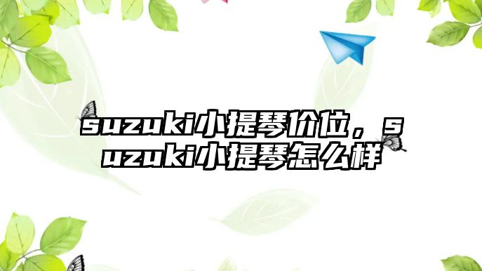 suzuki小提琴價位，suzuki小提琴怎么樣