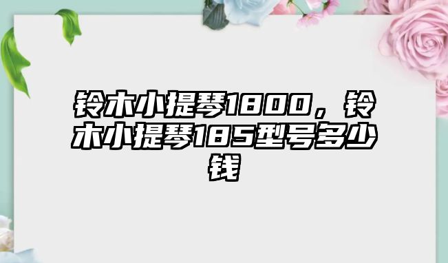 鈴木小提琴1800，鈴木小提琴185型號多少錢