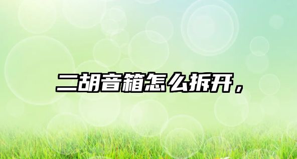 二胡音箱怎么拆開，