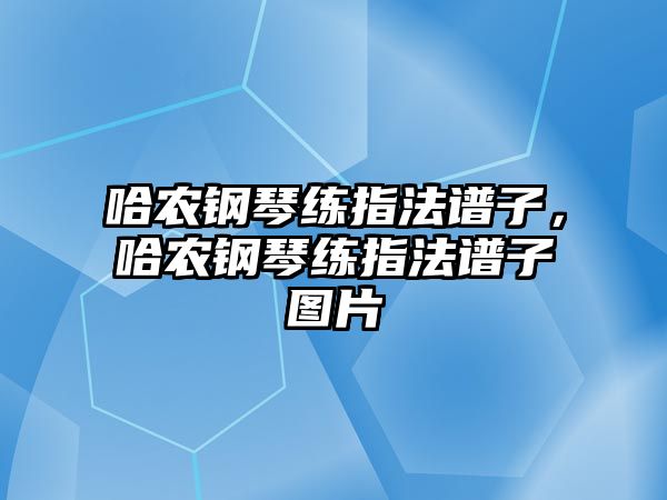 哈農鋼琴練指法譜子，哈農鋼琴練指法譜子圖片