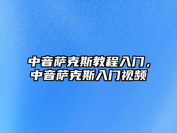 中音薩克斯教程入門，中音薩克斯入門視頻