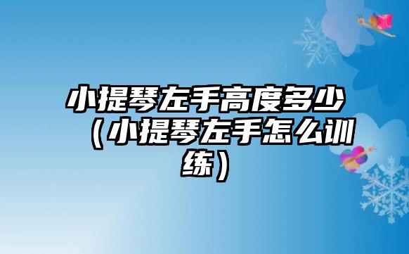 小提琴左手高度多少（小提琴左手怎么訓練）