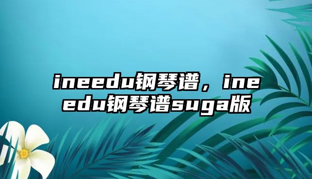 ineedu鋼琴譜，ineedu鋼琴譜suga版