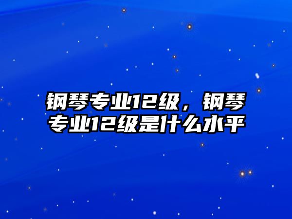 鋼琴專業12級，鋼琴專業12級是什么水平