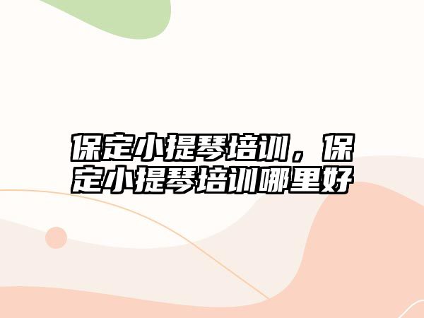 保定小提琴培訓，保定小提琴培訓哪里好