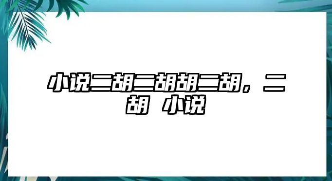 小說二胡二胡胡二胡，二胡 小說