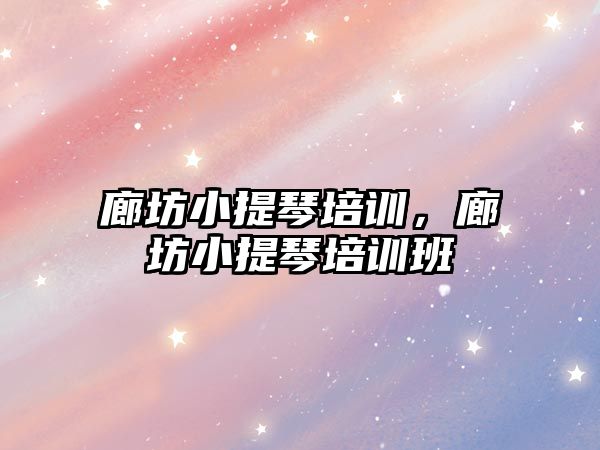 廊坊小提琴培訓，廊坊小提琴培訓班