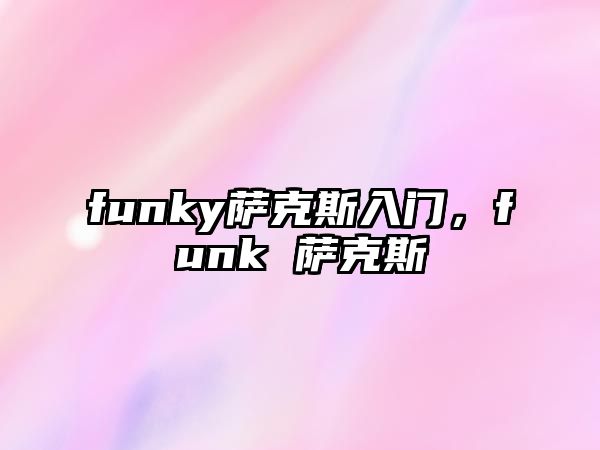 funky薩克斯入門，funk 薩克斯