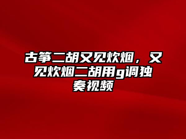 古箏二胡又見炊煙，又見炊煙二胡用g調獨奏視頻