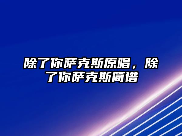 除了你薩克斯原唱，除了你薩克斯簡譜