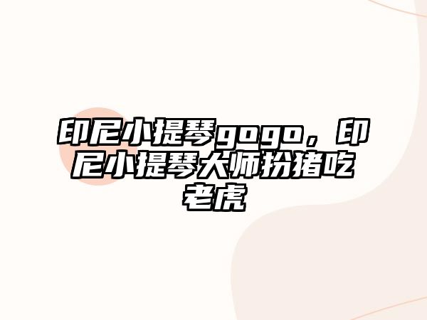 印尼小提琴gogo，印尼小提琴大師扮豬吃老虎