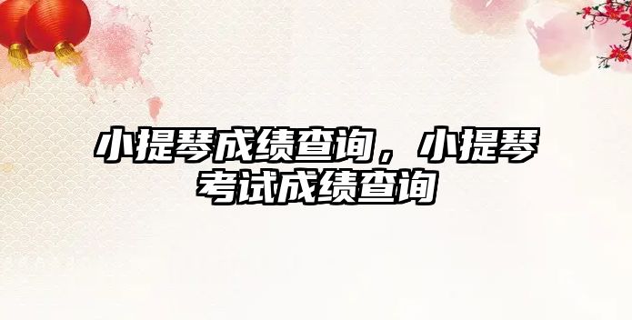 小提琴成績查詢，小提琴考試成績查詢