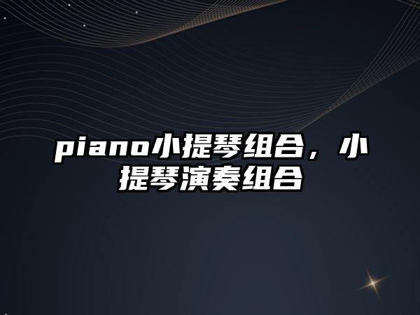 piano小提琴組合，小提琴演奏組合