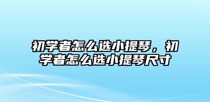 初學者怎么選小提琴，初學者怎么選小提琴尺寸