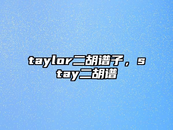 taylor二胡譜子，stay二胡譜