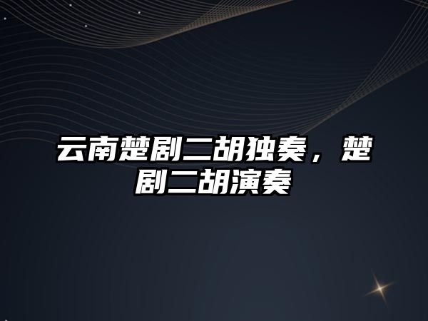 云南楚劇二胡獨奏，楚劇二胡演奏