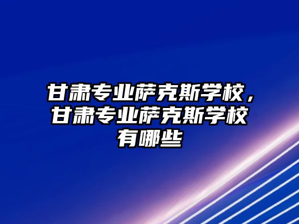 甘肅專業薩克斯學校，甘肅專業薩克斯學校有哪些