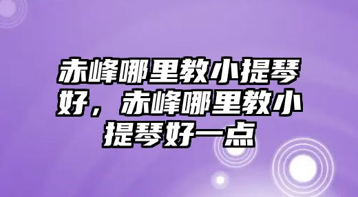 赤峰哪里教小提琴好，赤峰哪里教小提琴好一點