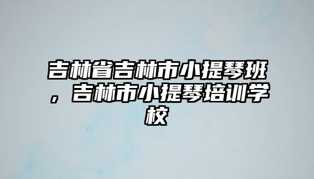 吉林省吉林市小提琴班，吉林市小提琴培訓學校