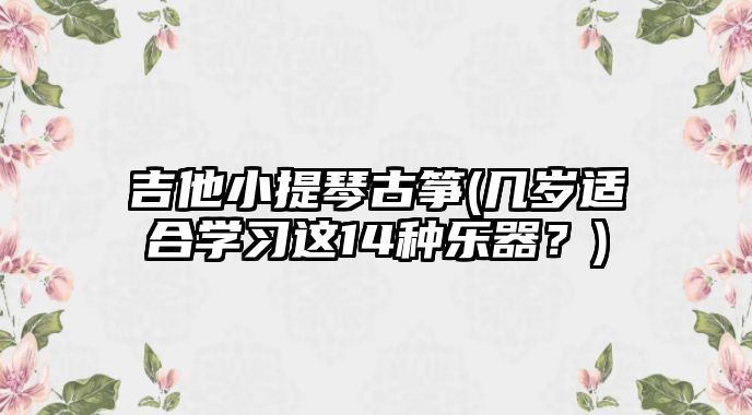 吉他小提琴古箏(幾歲適合學(xué)習(xí)這14種樂器？)