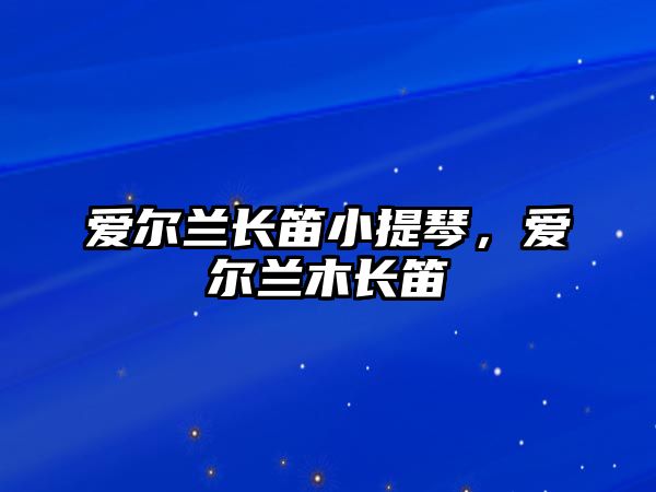 愛爾蘭長笛小提琴，愛爾蘭木長笛