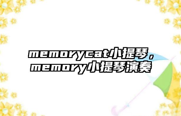 memorycat小提琴，memory小提琴演奏